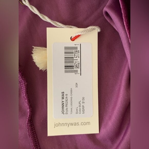Johnny Was Cassia Tonal Leggings Velvet Plum Women’s Size Large - Picture 5 of 13